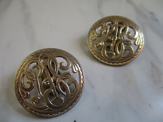Vintage Marino Gold Filigree Clip On Earrings | L… - image 2