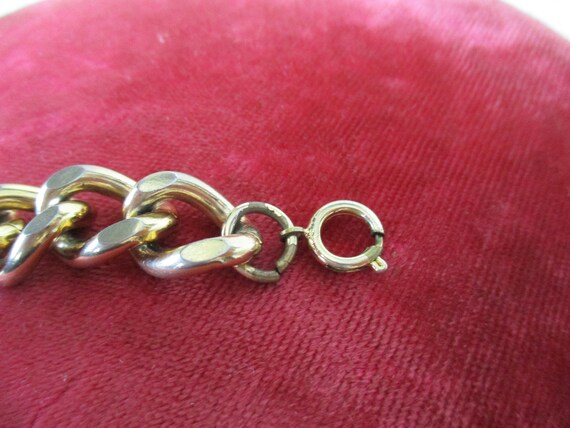 Vintage Goldtone Chunky Cuban Link Chain Bracelet… - image 6