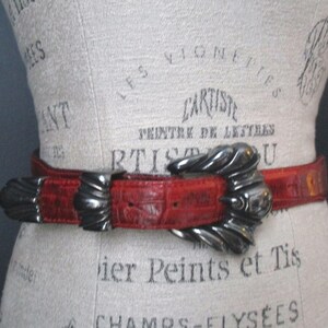 Vintage Vicenza Sport Red Alligator Print Genuine Calfskin  display picture 1