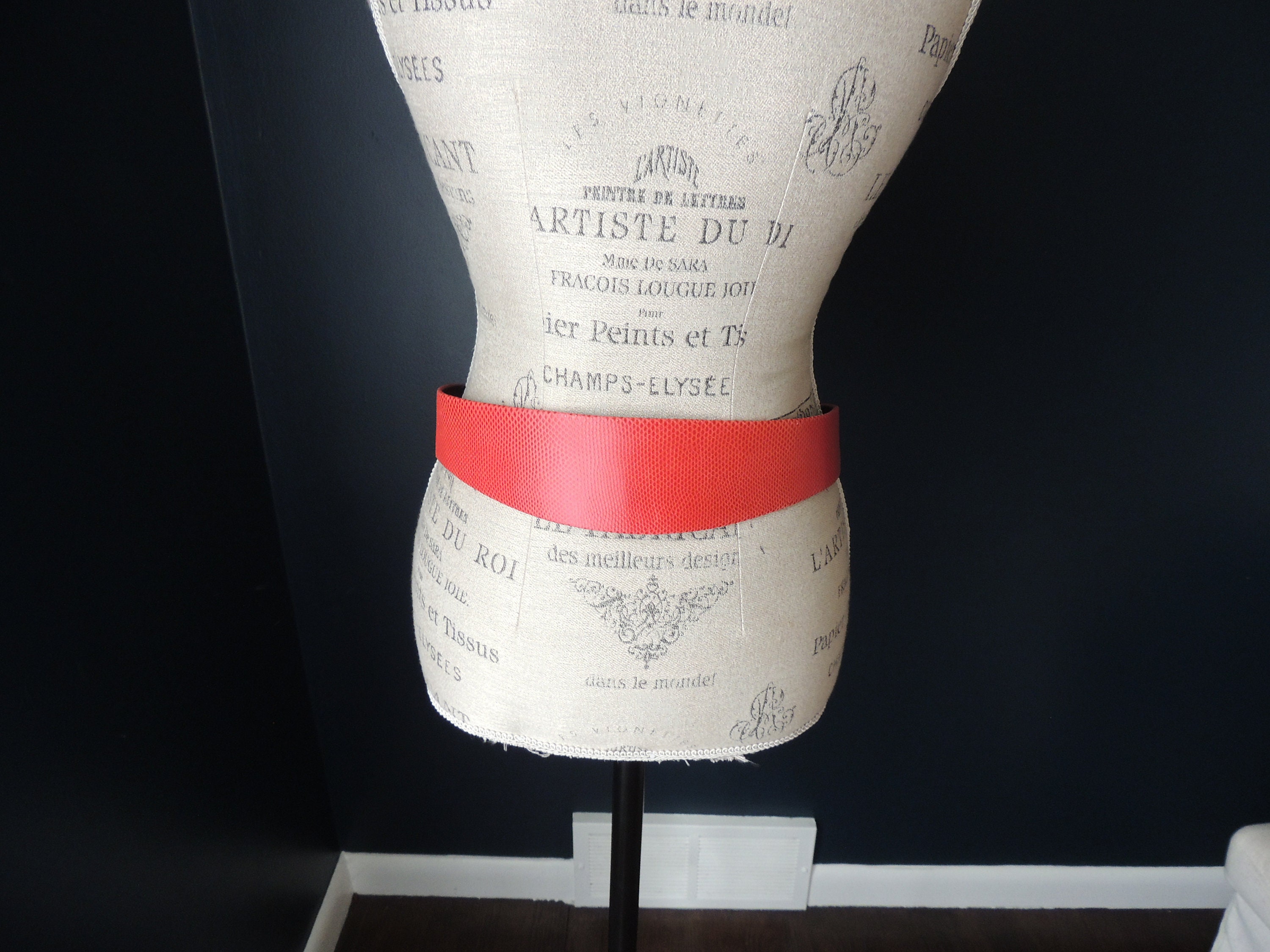Vintage Salena\'s Collection 1980s Big Bold Buckle Red Leather Belt Size Large Vintage Salena main image 2