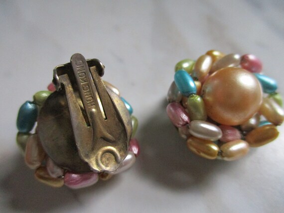 Vintage Candy Colors Bead Cluster Earrings | Past… - image 4