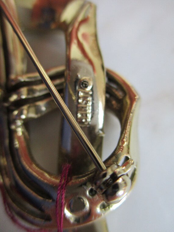 Vintage Lisner Knotted Ribbons Brooch | Multi Str… - image 6