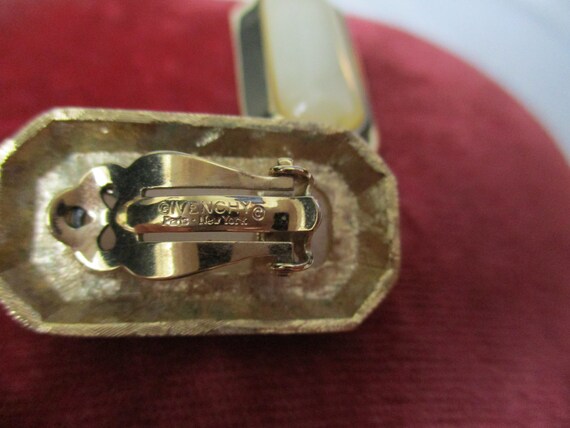 Vintage Givenchy Rectangle Cabochon Goldtone and … - image 9