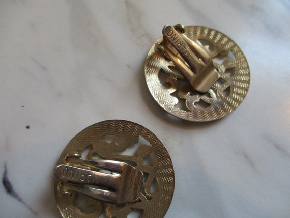 Vintage Marino Gold Filigree Clip On Earrings | L… - image 6