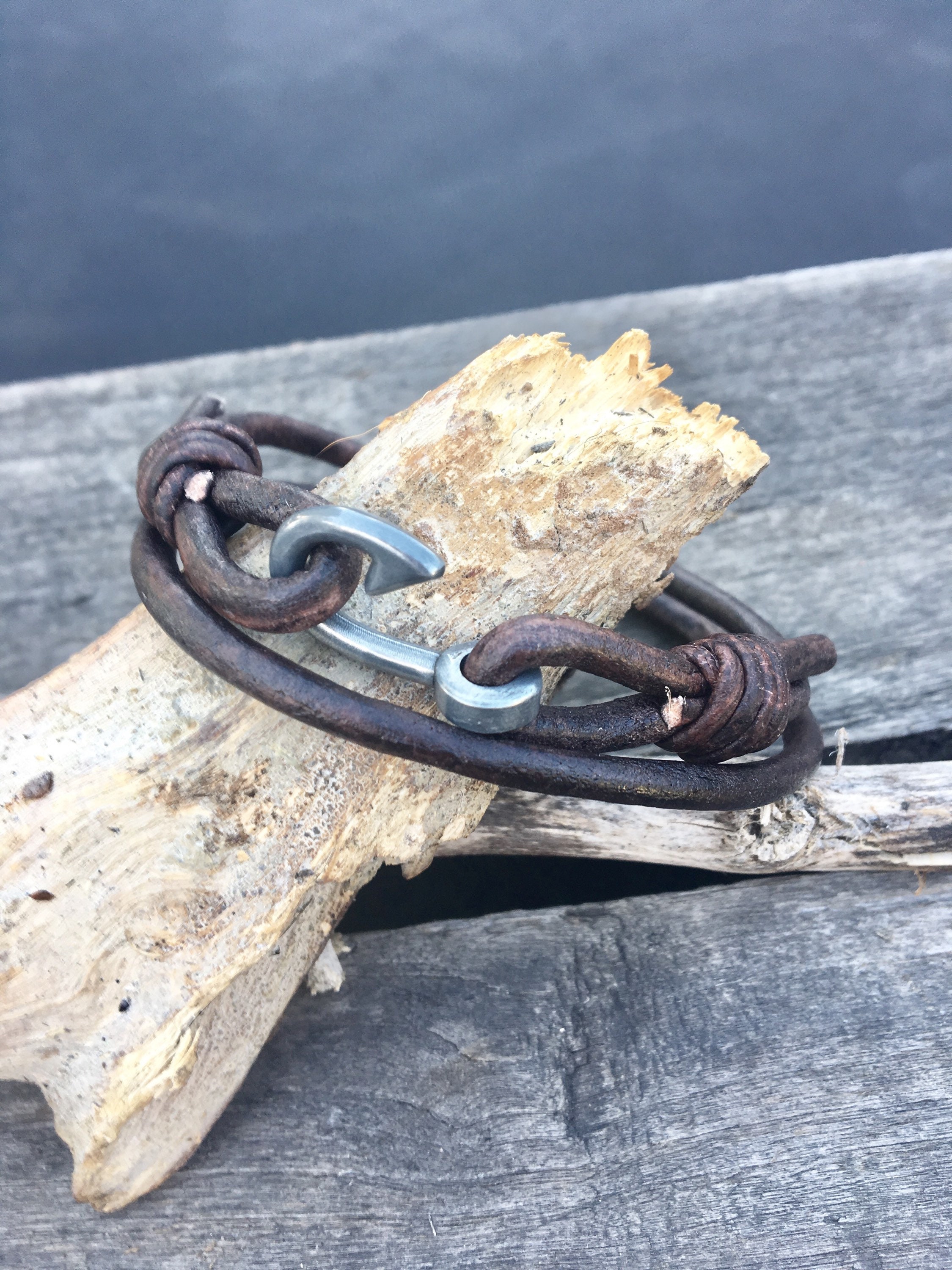 Sterling Silver Fish Hook Bracelet 