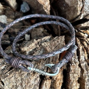 Leather fish hook bracelets