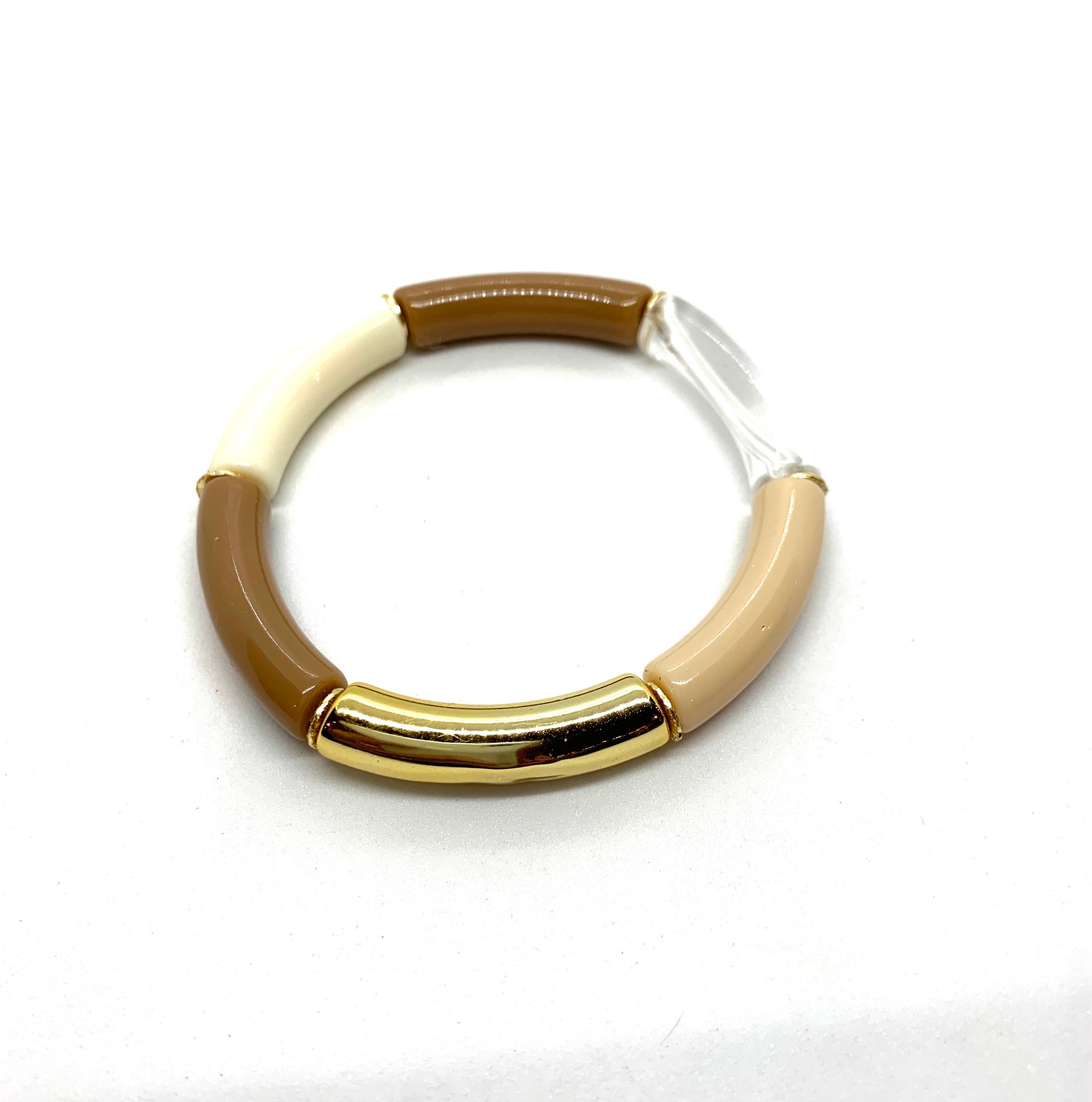 Heishi Bracelets/ Set of 3/ Neutral Bracelet Stack/ Gold Spacers