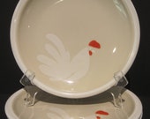 Jepcor Whipped Cream Rooster Hen A2080 HEN Salad Plates Set 4 Vintage Original