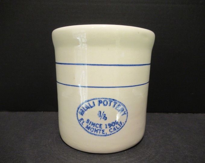 Gaetano Pottery Calif USA Miali Pottery Stoneware Crock, Vintage