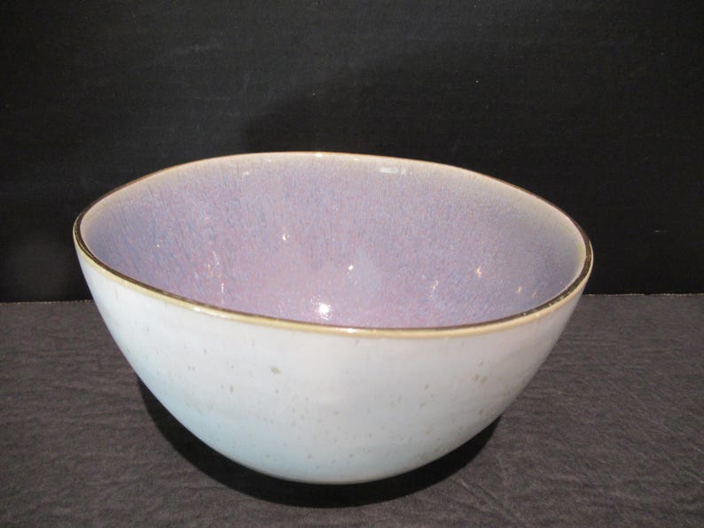 Anthropologie Elegant 6” x 3” Bowl White Purple Gold Trim Portugal image 4