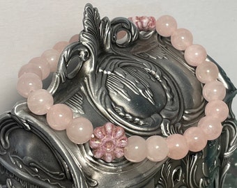 Rose Quartz Stretch Bracelet: Pink Gemstone Crystal