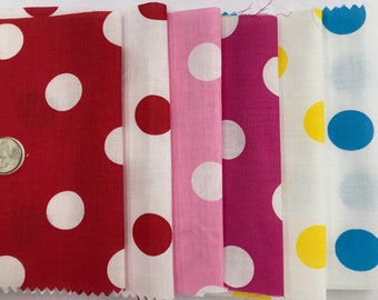Polka Dot Print Fabric, Poly Cotton, 60" Wide, By The Yard