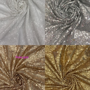 3mm Sequins Glitz on Mesh Fabric, Sells by the Yard, many colors available