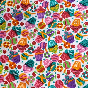 Multi Color Dessert Time print, 60" wide, price is for a full yard. Non-Stretch