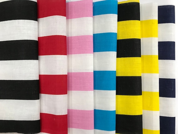 1" Striped Poly-Cotton Fabric, 60" Wide, By The Yard