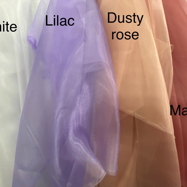 Twinkle Sheer Shiny Organza Fabric, 60" Wide, Sells by the Yard only, Many Colors Available