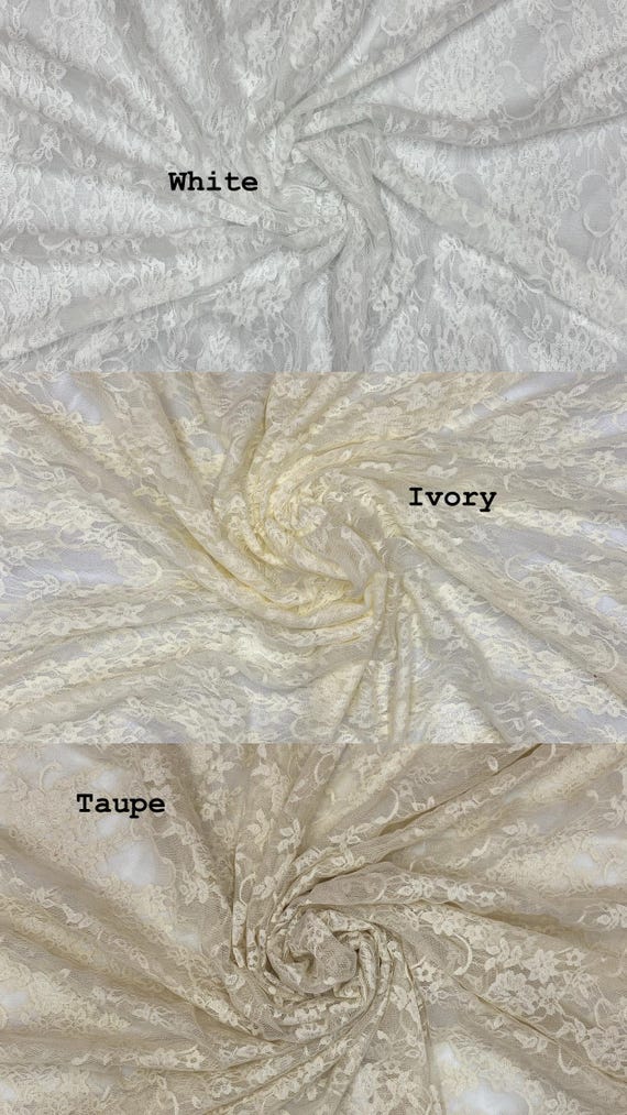 Floral Vintage 4-Way Stretch Lace, 60" Wide, Sells by the yard