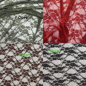 Floral Vintage 4-Way Stretch Lace, 60" Wide, Sells by the yard image 15