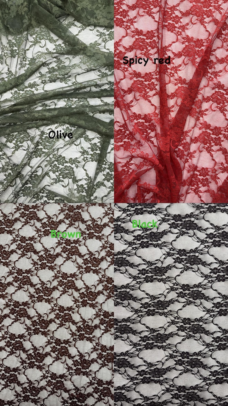 Floral Vintage 4-Way Stretch Lace, 60" Wide, Sells by the yard image 15