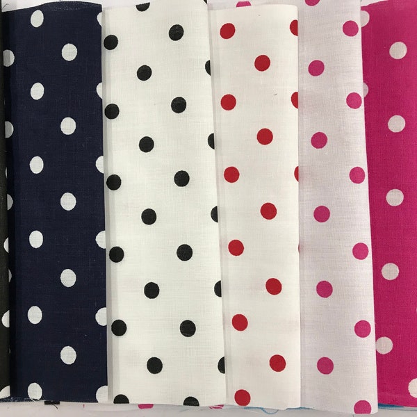 1/4" Small Dots Poly Cotton Fabric Print, Sells by the yard.  Many color combinations, non-stretch