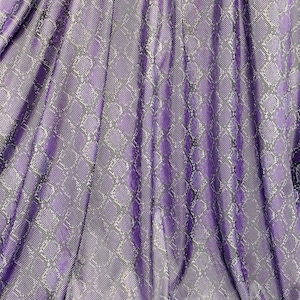 Light Purple Snake Skin Foil Print Liquid Lame, Sells per yard