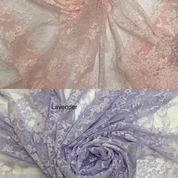 Floral Vintage 4-Way Stretch Lace, 60" Wide, Sells by the yard