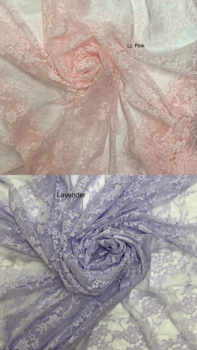 Floral Vintage 4-Way Stretch Lace, 60 Wide, Sells by the yard image 1
