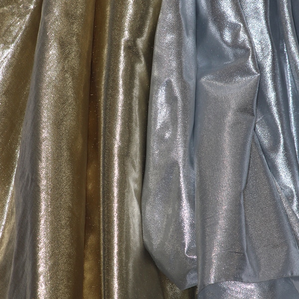 Metallic Tissue Lame Fabric,  45" WIDE, non-stretch, Sells by the yard