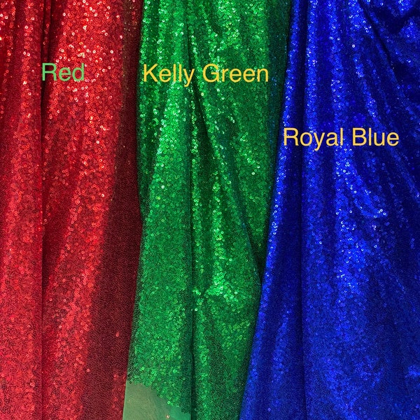 3mm Sequins Glitz on Mesh Fabric, Sells by the Yard, many colors available