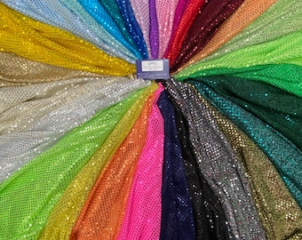Confetti Dot Sequins On Metallic Mesh, Sells by the Yard, 40" Wide Many Colors Available