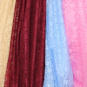 Rachelle Floral Lace, 60&quot; Wide, Sells by the Yard, Non Stretch, Price is for one Full Yard, Many Colors Available.