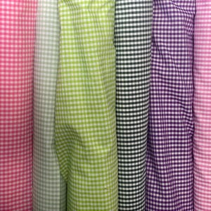 1/8&quot; Gingham Broadcloth/polycotton Fabric, Sells/price by the Yard, Non-stretch, Many Colors Available