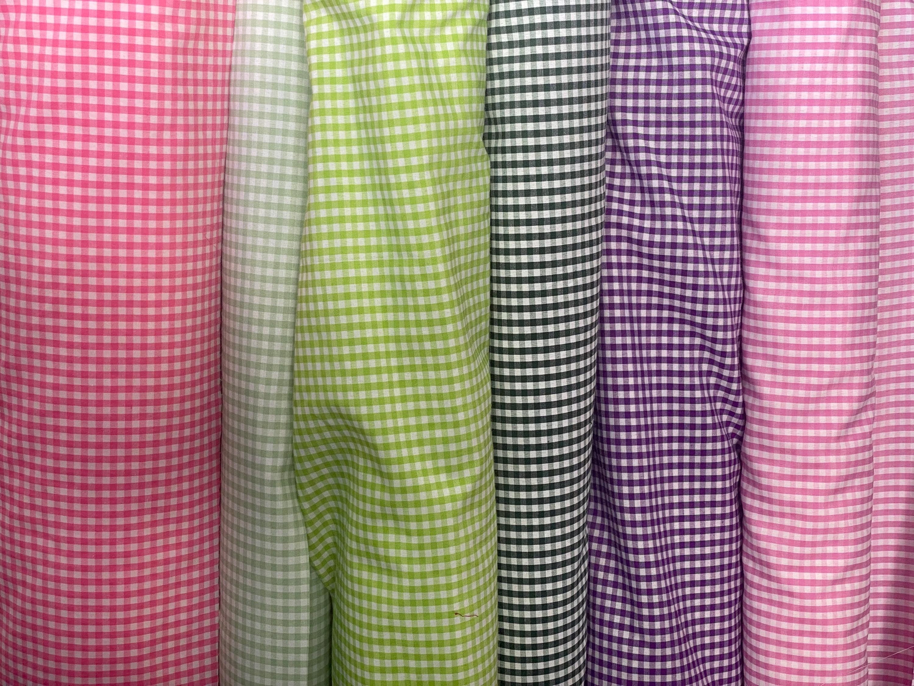 1/8" Gingham Broadcloth/polycotton Fabric, Sells/price by the Yard, Non-stretch, Many Colors Available