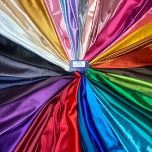 Soft Silky Light Weight Charmeuse Satin, Sells by the Yard, 30+ Colors, Soft, Shiny & light Weight.