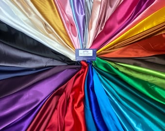 Soft Silky Light Weight Charmeuse Satin, Sells by the Yard, 30+ Colors, Soft, Shiny & light Weight.