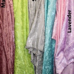 Rose Floral Brocade Jacquard Satin, Sells/price By Yard, Non-Stretch, Many Colors Available