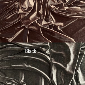 60'' Stretch Foil Velvet - Brown - 4 Way Stretch Shiny Velvet Foil Fabric Sold By The Yard main image 1