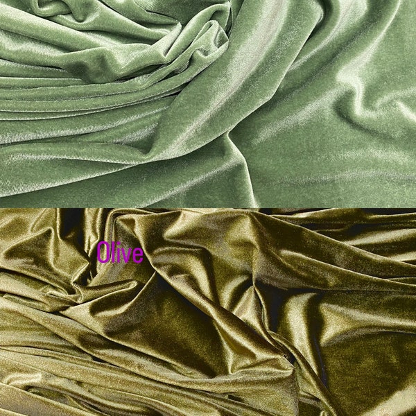 Stretch Velvet Fabric, 60" Wide 2-Way Stretch, Soft, Sells by the Yard, Many colors Available, price is for a full yard