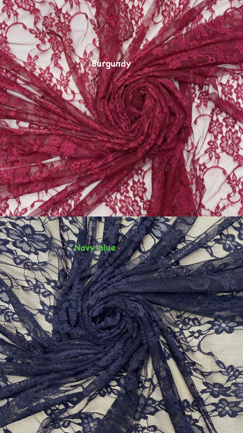 Floral Vintage 4-Way Stretch Lace, 60 Wide, Sells by the yard image 9