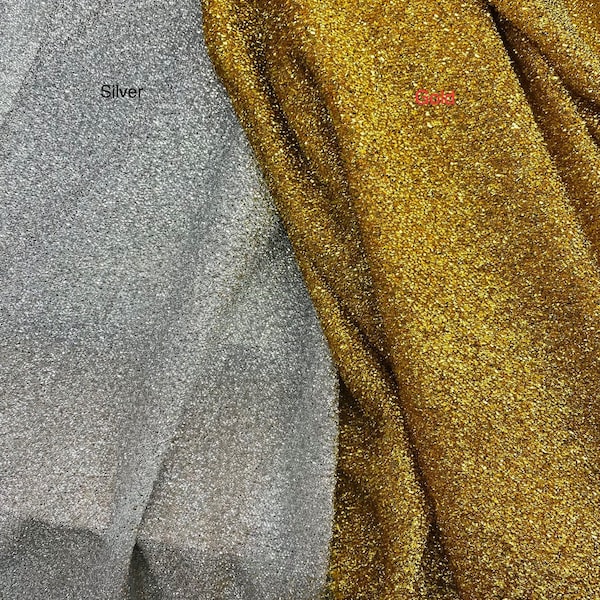 Silver Tinsel Fabric Etsy