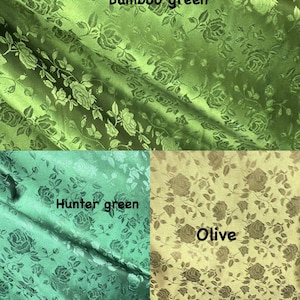 Rose Floral Brocade Jacquard Satin, Sells/price By Yard, Non-Stretch, Many Colors Available