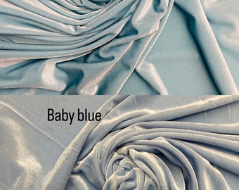 Stretch Velvet Fabric, Silky 2-Way Stretch, 60" Wide, Sold By The Yard