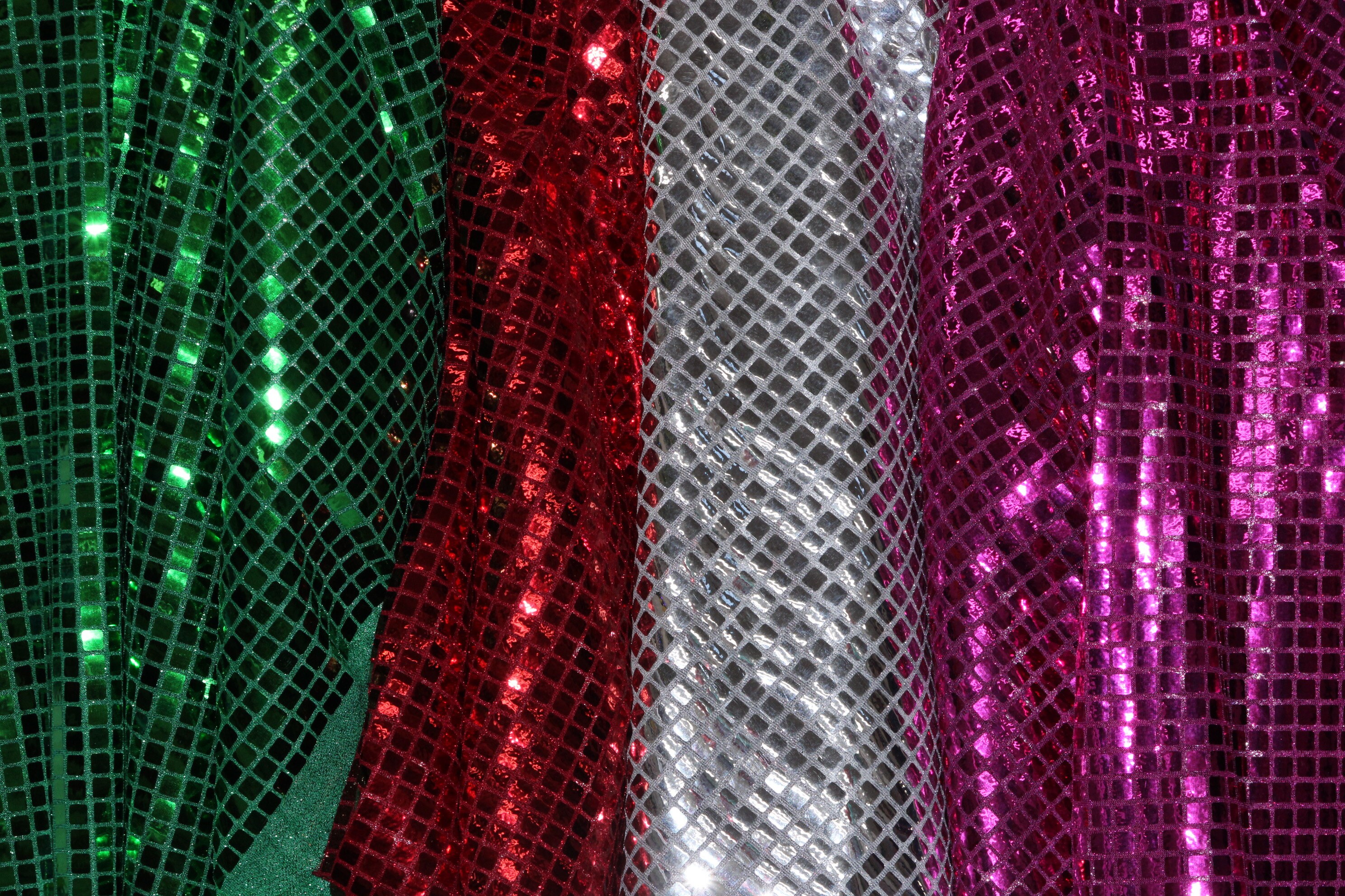 SALE Silver Metallic Stretch Netting Fabric 5872 Ballet Pink, by the yard