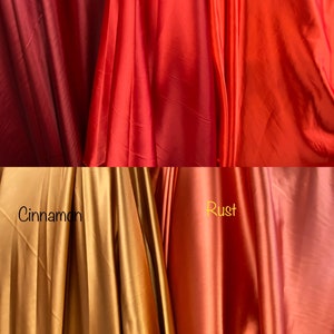 Soft Silky Stretch Charmeuse Satin, Sells by the Yard, 30+ Colors, Soft, Shiny & light Weight.