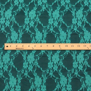 Floral Vintage 4-Way Stretch Lace, 60 Wide, Sells by the yard Jade