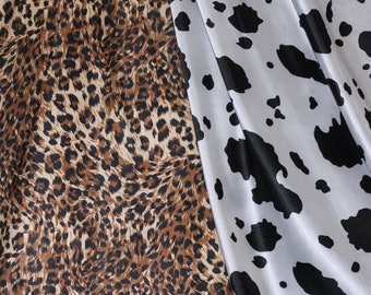 Animal Print Charmeuse Satin Fabric, 60" Wide, Sells by the Yard, Non Stretch.