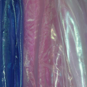 Iridescent Shimmery Fantasy Plain Flat  Organza Fabric, 60&quot; Wide, Sells by the Yard