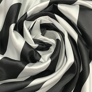 2&quot; Stripe Satin Fabric, 60&quot; Wide, non-stretch, Sells by the Yard, white/red Or white/black