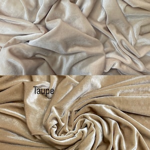 Stretch Velvet Fabric, 60" Wide, Sells by the Yard, Many Colors Available