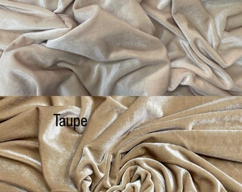 Stretch Velvet Fabric, 60" Wide, Sells by the Yard, Many Colors Available